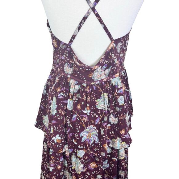 NEW Ulla Johnson Josanna 100% Silk Gown Floral Ruffle Tiered Maxi Dress Sz 14 - Picture 13 of 16